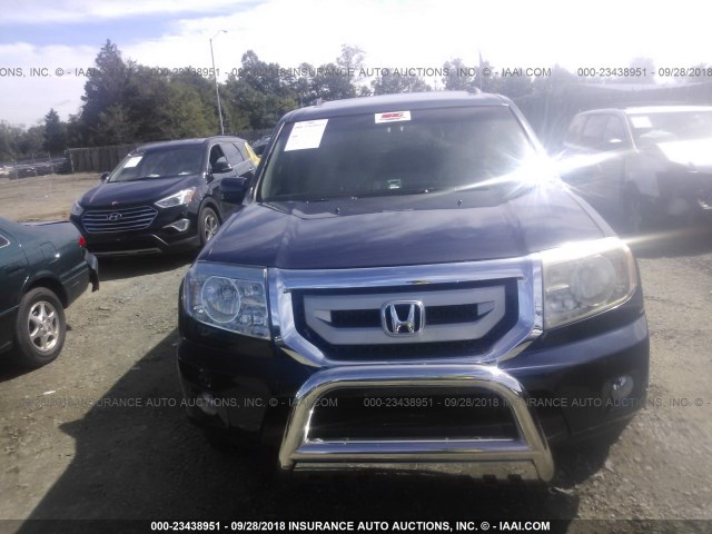 5FNYF48889B030395 - 2009 HONDA PILOT TOURING BLUE photo 6