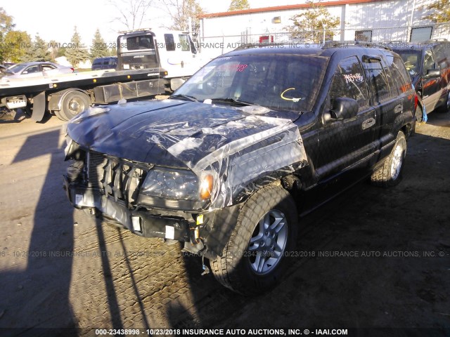 1J4GW48S32C136984 - 2002 JEEP GRAND CHEROKEE LAREDO BLACK photo 2