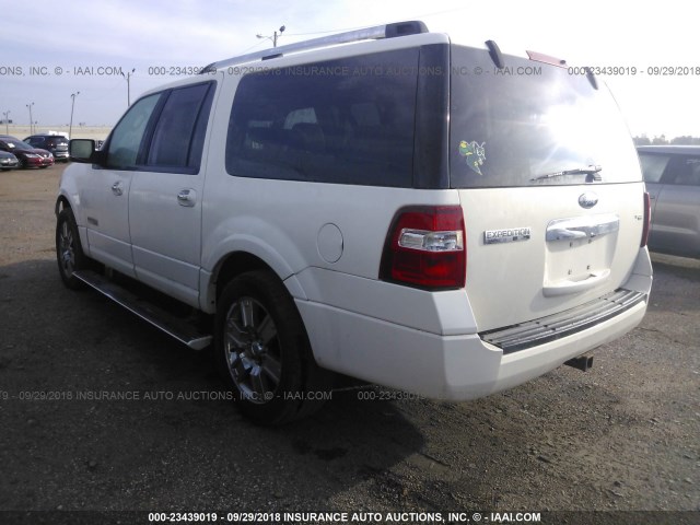 1FMFK20568LA12591 - 2008 FORD EXPEDITION EL LIMITED WHITE photo 3