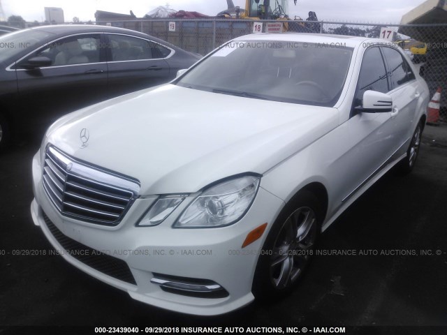 WDDHF8HB1BA318699 - 2011 MERCEDES-BENZ E 350 4MATIC WHITE photo 2