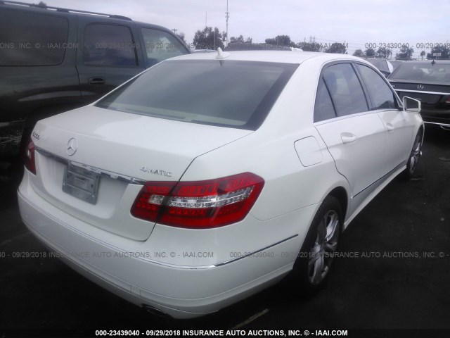 WDDHF8HB1BA318699 - 2011 MERCEDES-BENZ E 350 4MATIC WHITE photo 4