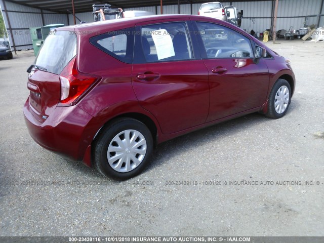 3N1CE2CPXFL438445 - 2015 NISSAN VERSA NOTE S/S PLUS/SV/SL/SR RED photo 4