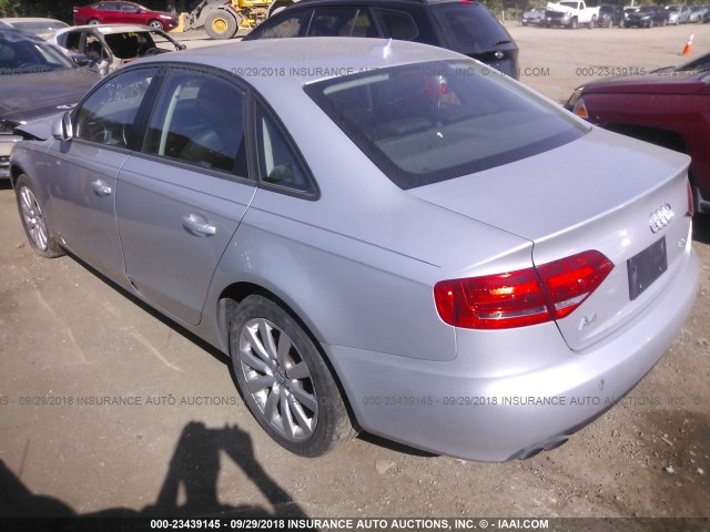 WAULF78K39N013476 - 2009 AUDI A4 2.0T QUATTRO SILVER photo 3