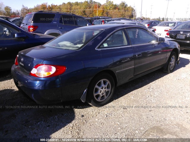 2T1CE22P82C015567 - 2002 TOYOTA CAMRY SOLARA SE BLUE photo 4