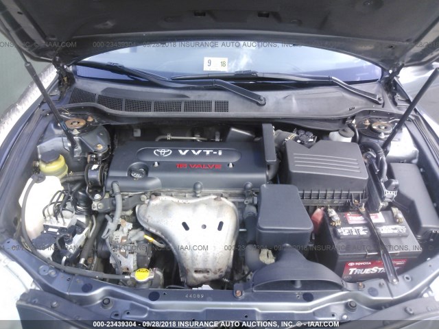 4T1BE46K08U260313 - 2008 TOYOTA CAMRY CE/LE/XLE/SE GRAY photo 10