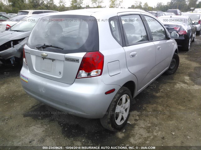 KL1TD66606B684696 - 2006 CHEVROLET AVEO LS SILVER photo 4