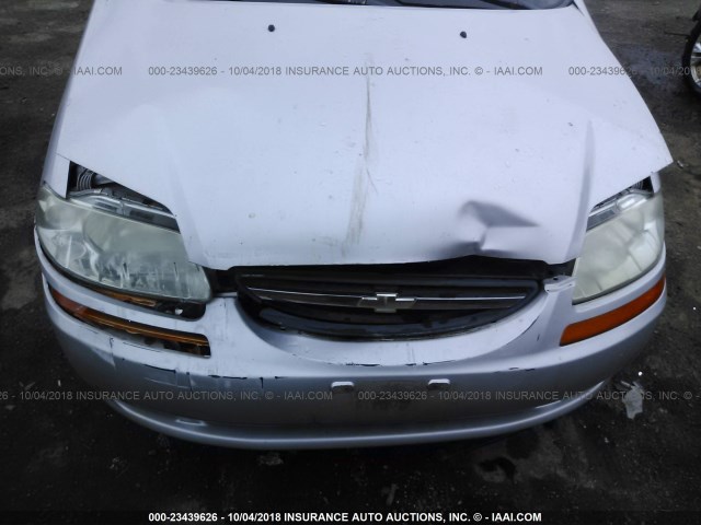 KL1TD66606B684696 - 2006 CHEVROLET AVEO LS SILVER photo 6