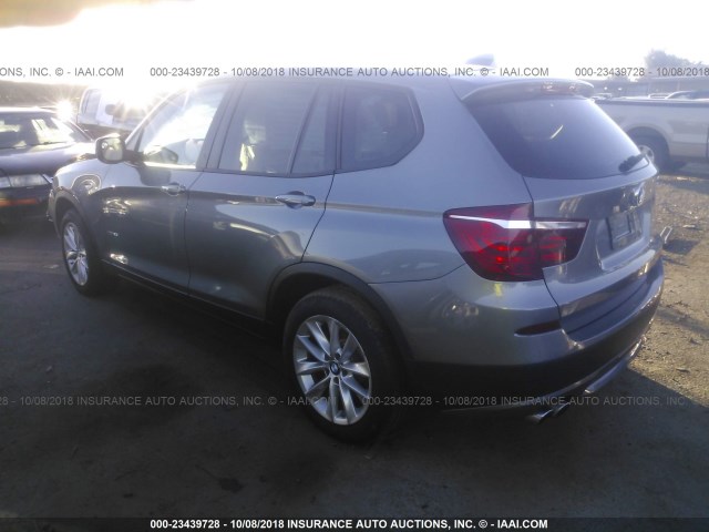 5UXWX9C5XE0D31372 - 2014 BMW X3 XDRIVE28I GRAY photo 3