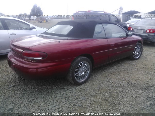 3C3EL55H4XT556242 - 1999 CHRYSLER SEBRING JXI RED photo 4