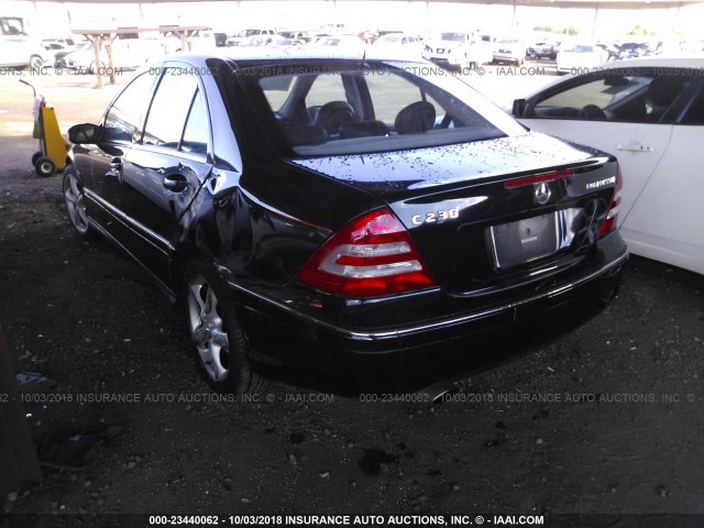 WDBRF40J85F707565 - 2005 MERCEDES-BENZ C 230K SPORT SEDAN BLACK photo 3