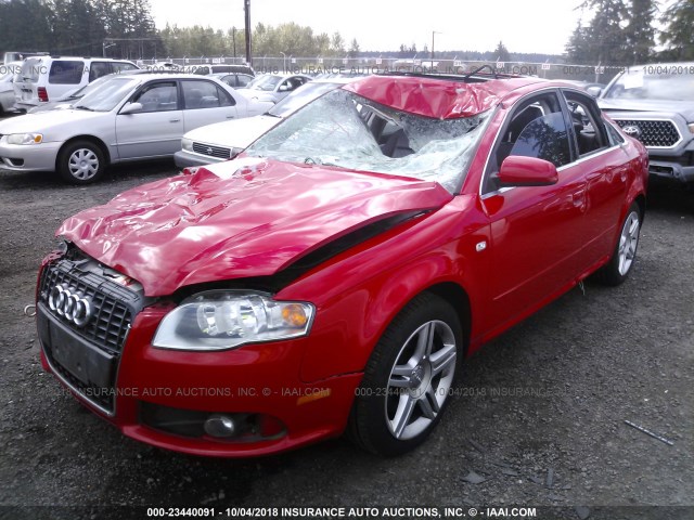 WAUDF78E28A115145 - 2008 AUDI A4 2.0T QUATTRO RED photo 2