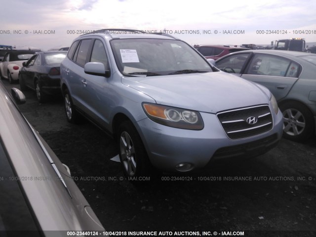 5NMSH73E37H005110 - 2007 HYUNDAI SANTA FE SE/LIMITED Light Blue photo 1