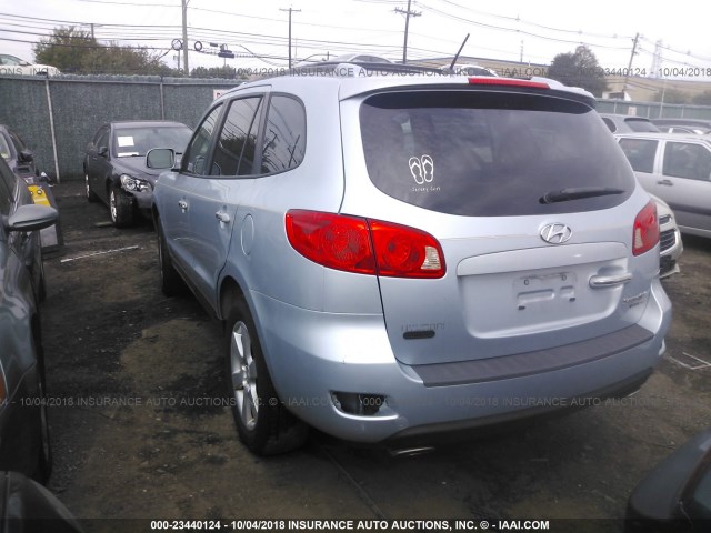 5NMSH73E37H005110 - 2007 HYUNDAI SANTA FE SE/LIMITED Light Blue photo 3