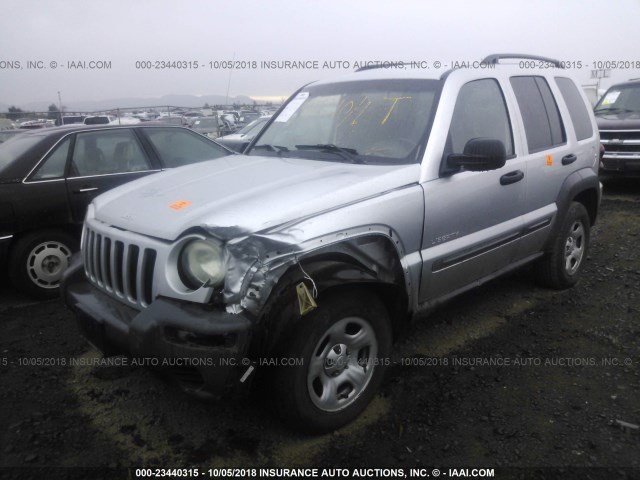 1J4GL48K04W130408 - 2004 JEEP LIBERTY SPORT 银色 照片 2