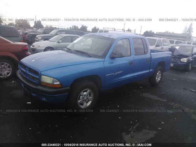 1B7HL2AX01S271146 - 2001 DODGE DAKOTA QUAD BLUE photo 2