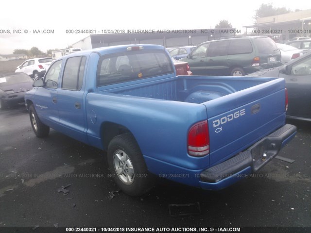 1B7HL2AX01S271146 - 2001 DODGE DAKOTA QUAD BLUE photo 3