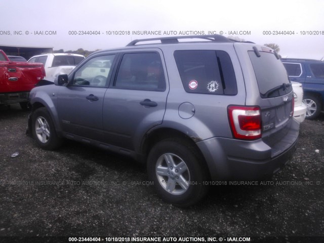 1FMCU49H98KC19049 - 2008 FORD ESCAPE HEV GRAY photo 3