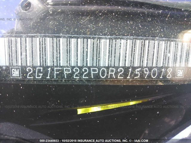 2G1FP22P0R2159018 - 1994 CHEVROLET CAMARO Z28 BLACK photo 9