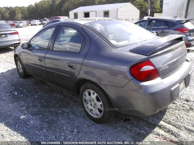 1B3ES56C53D254039 - 2003 DODGE NEON SXT GRAY photo 3