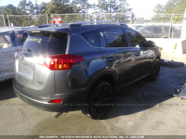 JTMDFREV5DD000633 - 2013 TOYOTA RAV4 LIMITED GRAY photo 4