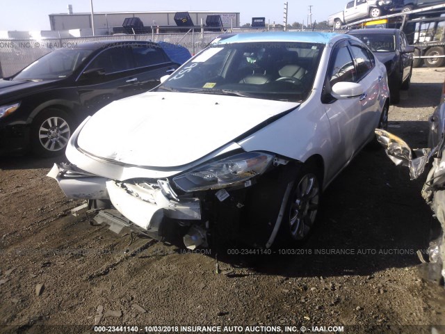 1C3CDFCA6DD257952 - 2013 DODGE DART LIMITED/R/T WHITE photo 2