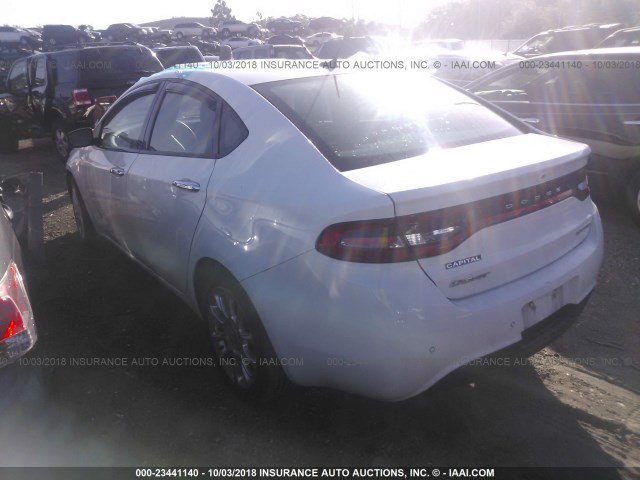 1C3CDFCA6DD257952 - 2013 DODGE DART LIMITED/R/T WHITE photo 3