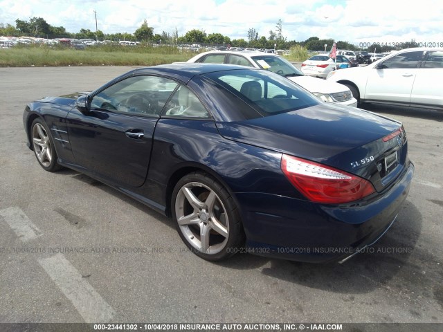 WDDJK7DA2DF015800 - 2013 MERCEDES-BENZ SL 550 BLUE photo 3