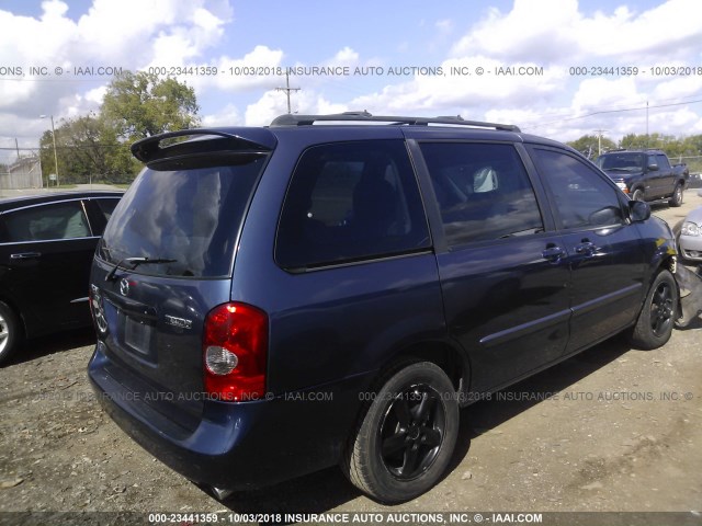 JM3LW28A130339995 - 2003 MAZDA MPV WAGON BLUE photo 4