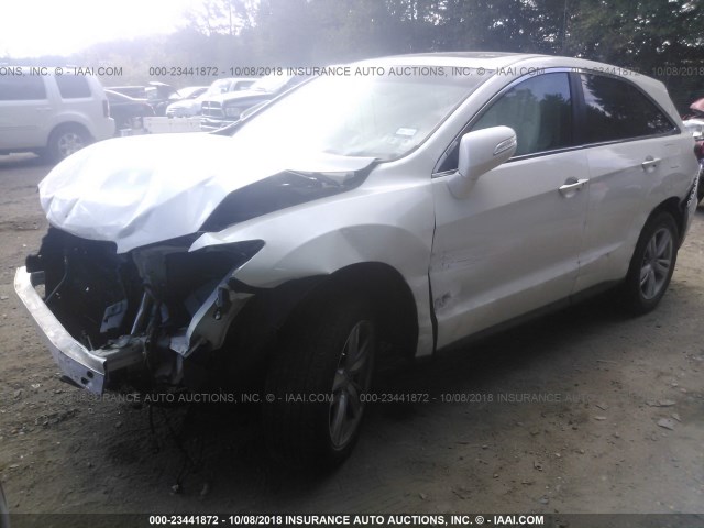 5J8TB3H50EL003853 - 2014 ACURA RDX TECHNOLOGY WHITE photo 2