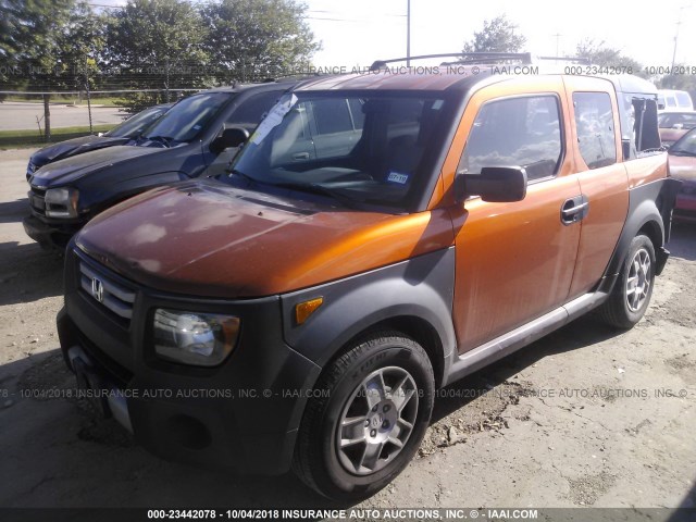 5J6YH18378L005636 - 2008 HONDA ELEMENT LX ORANGE photo 2