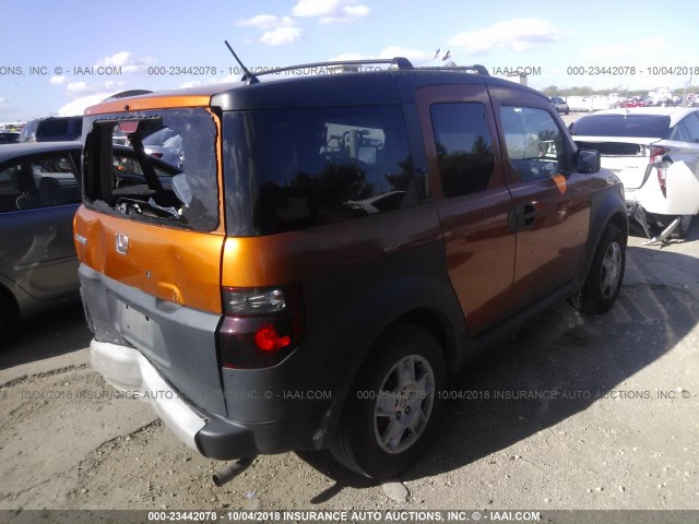 5J6YH18378L005636 - 2008 HONDA ELEMENT LX ORANGE photo 4