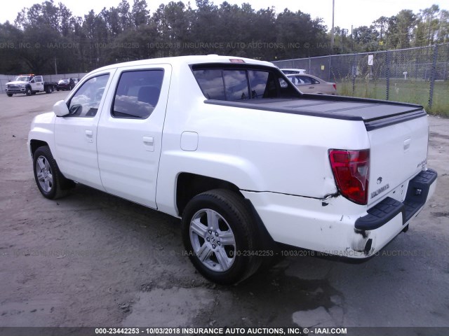 5FPYK16579B109518 - 2009 HONDA RIDGELINE RTL WHITE photo 3