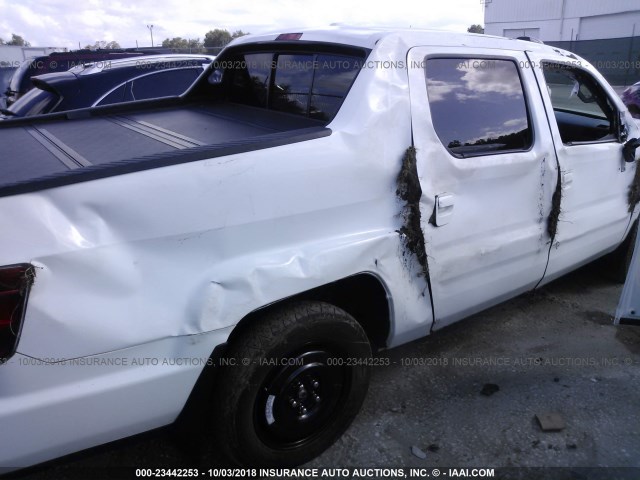 5FPYK16579B109518 - 2009 HONDA RIDGELINE RTL WHITE photo 6