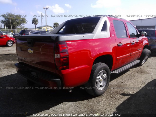 3GNEC12JX8G182992 - 2008 CHEVROLET AVALANCHE C1500 RED photo 4