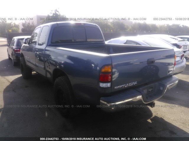 5TBRT34134S454886 - 2004 TOYOTA TUNDRA ACCESS CAB SR5 BLUE photo 3