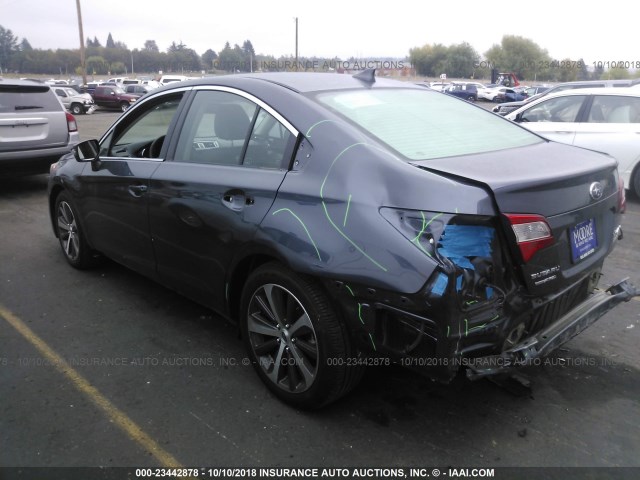 4S3BNAK67H3067366 - 2017 SUBARU LEGACY 2.5I LIMITED GRAY photo 3