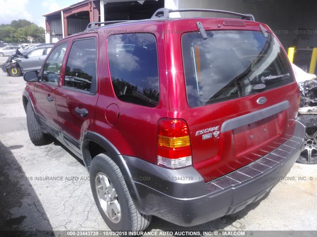 1FMYU03115KD89511 - 2005 FORD ESCAPE XLT RED photo 3