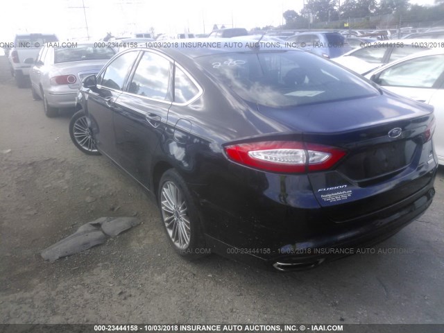 3FA6P0H99ER344545 - 2014 FORD FUSION SE BLACK photo 3