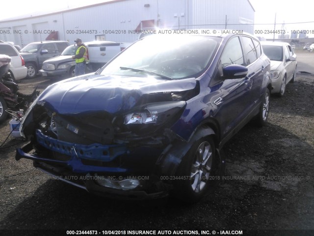 1FMCU0H90DUD78995 - 2013 FORD ESCAPE SEL BLUE photo 2