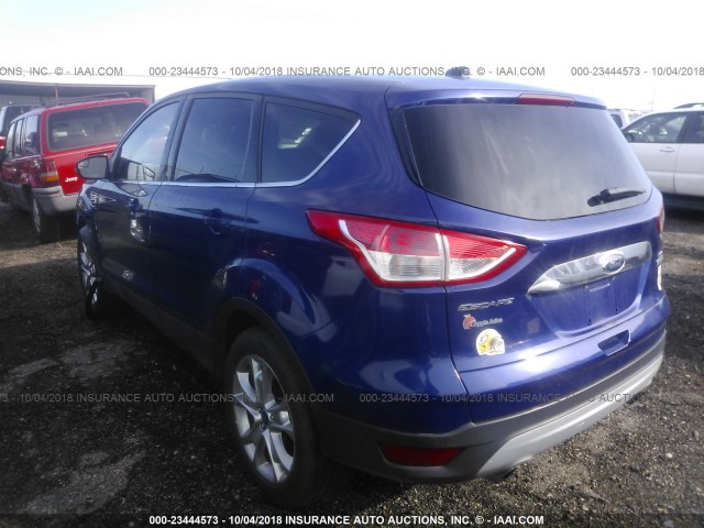 1FMCU0H90DUD78995 - 2013 FORD ESCAPE SEL BLUE photo 3