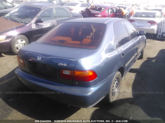 JHMEG8549RS011865 - 1994 HONDA CIVIC DX/LX BLUE photo 4