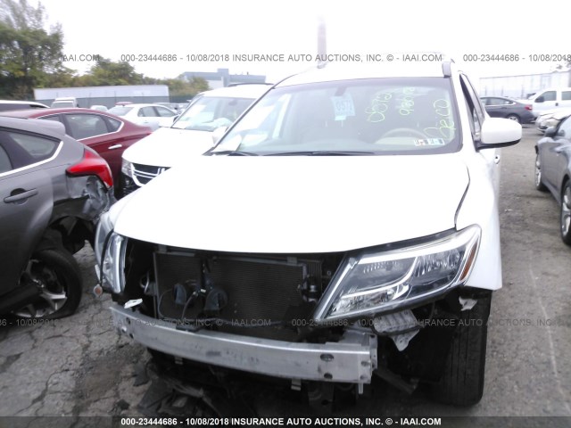 5N1AR2MN1EC658620 - 2014 NISSAN PATHFINDER S/SV/SL/PLATINUM WHITE photo 6