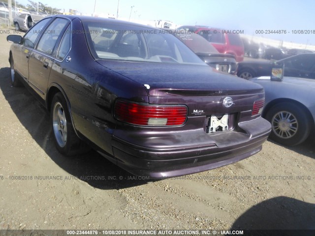 1G1BL52P5SR144786 - 1995 CHEVROLET CAPRICE / IMPALA CLASSIC/SS BURGUNDY photo 3