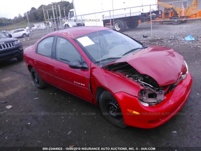 1B3ES46C21D110052 - 2001 DODGE NEON SE/ES RED photo 1