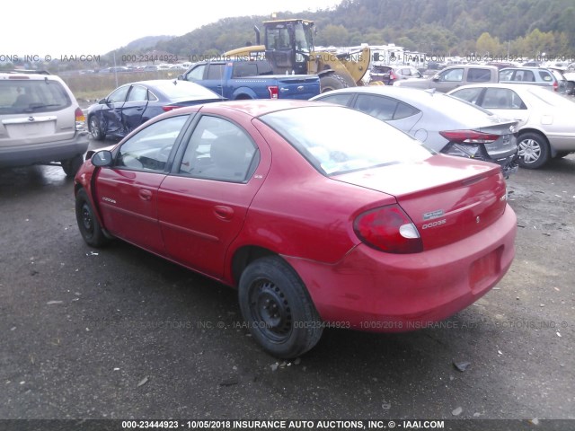 1B3ES46C21D110052 - 2001 DODGE NEON SE/ES RED photo 3