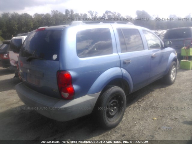 1D8HD38P57F584687 - 2007 DODGE DURANGO SXT BLUE photo 4