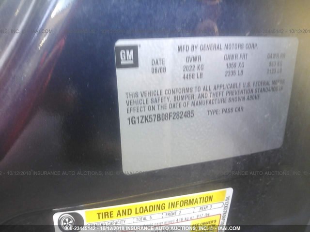 1G1ZK57B08F282485 - 2008 CHEVROLET MALIBU LTZ 蓝色 照片 9