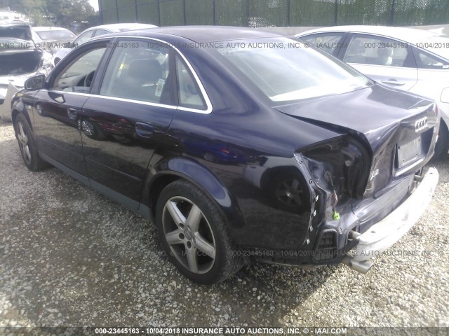 WAULT68E33A321856 - 2003 AUDI A4 3.0 QUATTRO BLUE photo 3