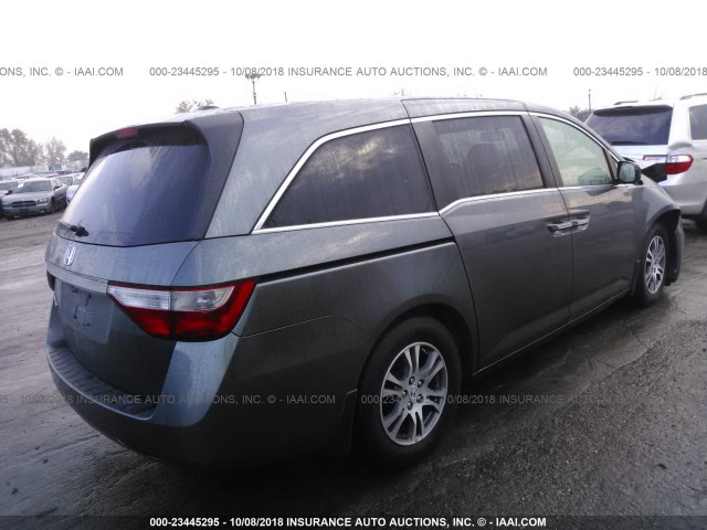 5FNRL5H61BB020153 - 2011 HONDA ODYSSEY EXL GRAY photo 4