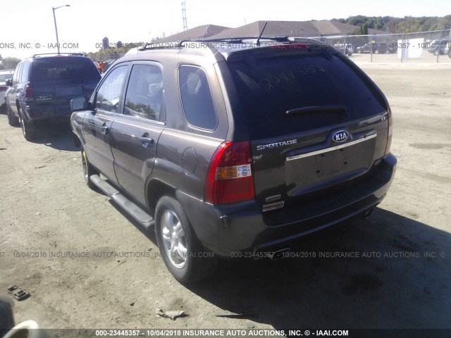 KNDJE723387539480 - 2008 KIA SPORTAGE EX/LX BROWN photo 3